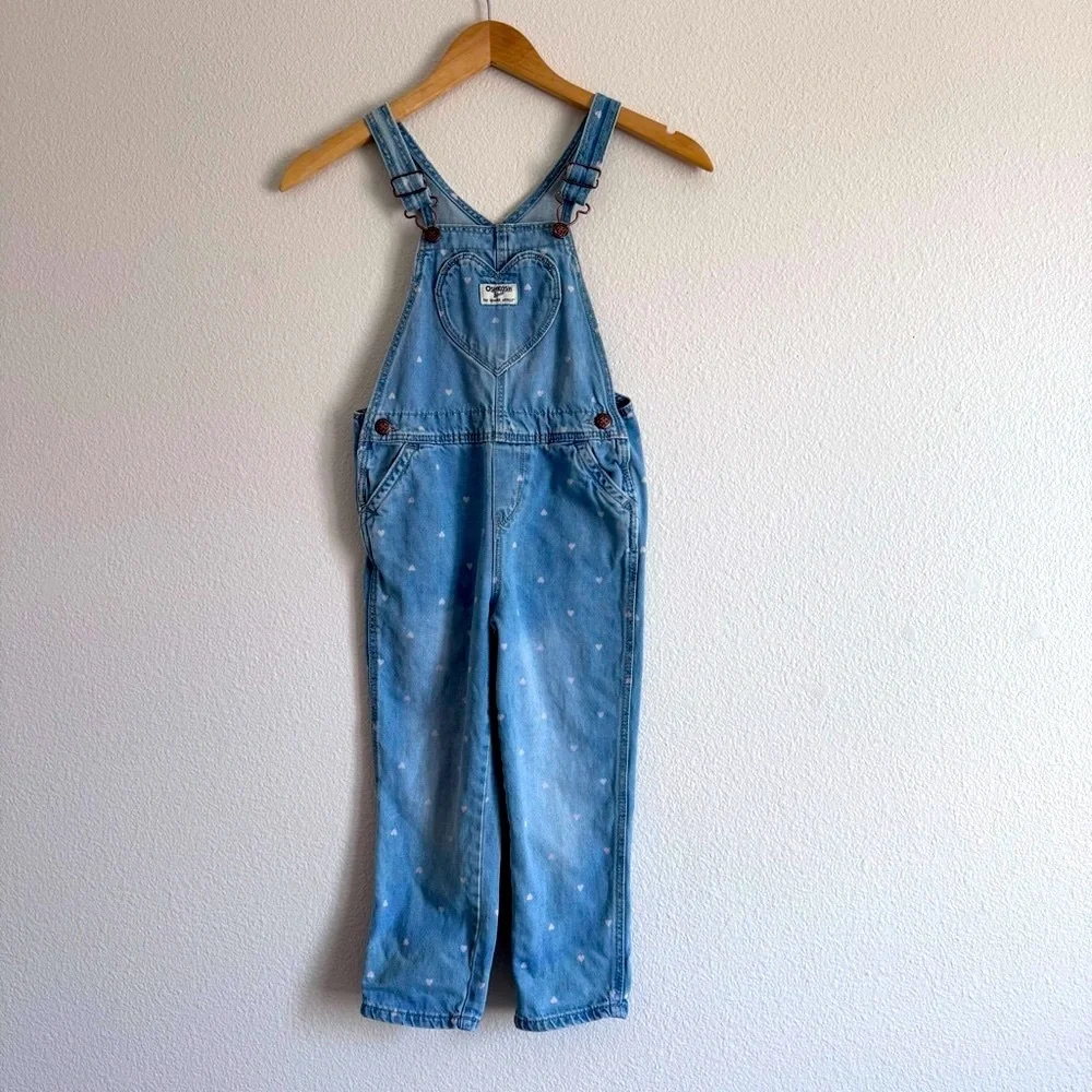Oshkosh Bgosh Toddler Heart Denim Overalls 5T